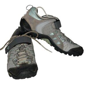 Specialized Tahoe Mountain Bike Cycling Shoes Womens 10 MTB Gray Teal Mesh Suede